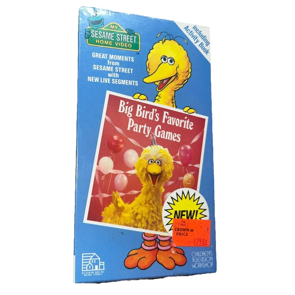 Sesame Street: Big Bird's Favorite Party Games VHS Tape 1988 Rare Cartoon SEALED
